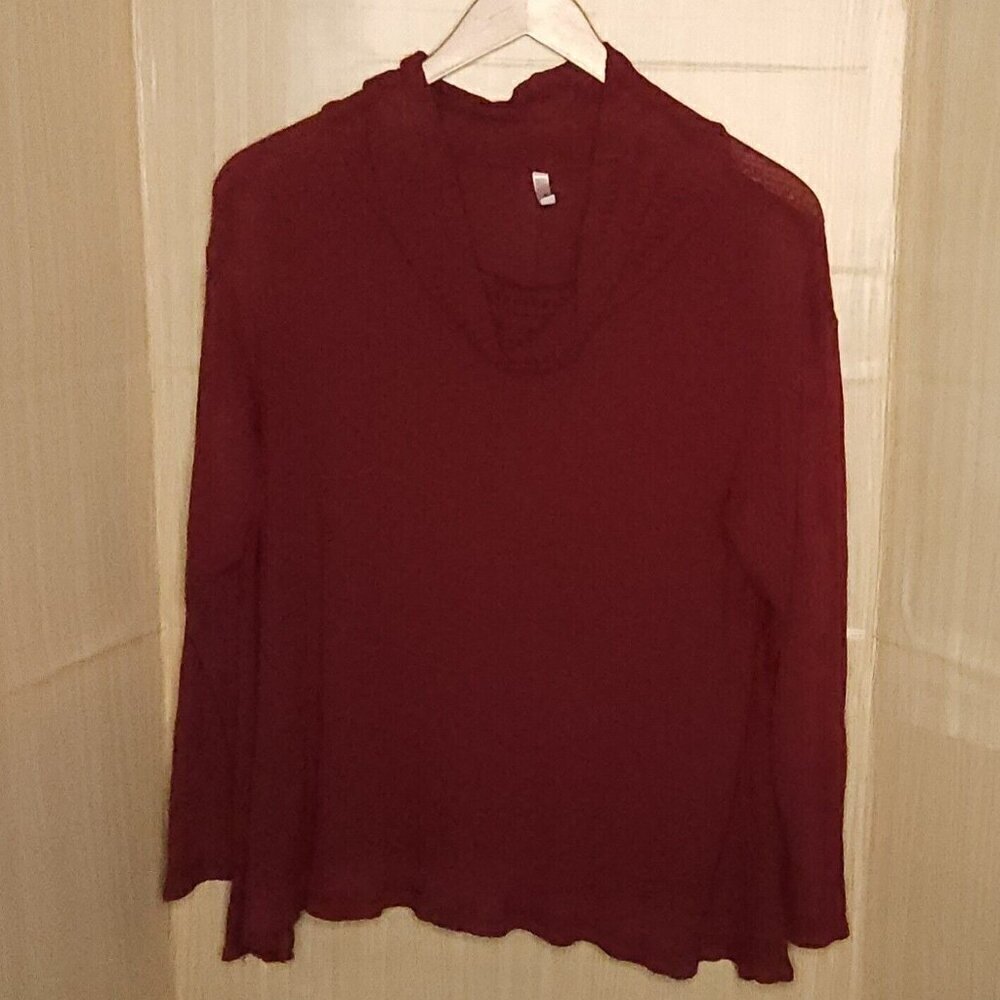 Magic Fit Maroon Oversized Cowl Neck Thermal Top XL